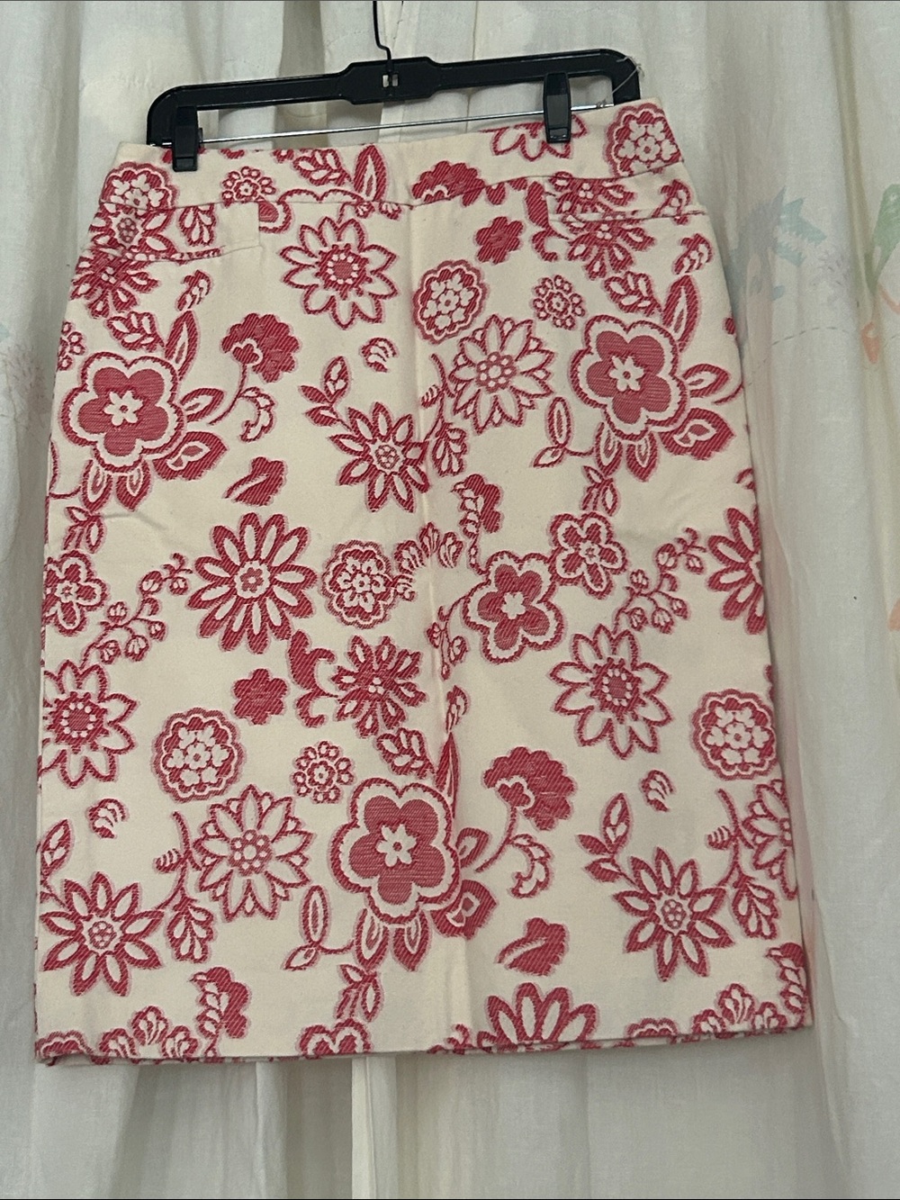 Carlisle Cream Skirt with Pink Floral Embroidery 10